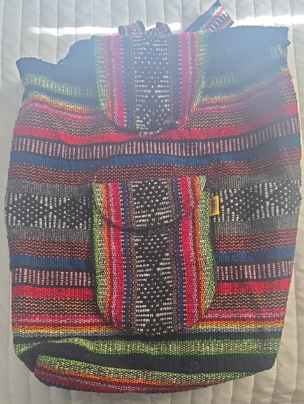 authentic Artesanias Pinzon Mexican artisan Bag vibrant horizontal Stripes